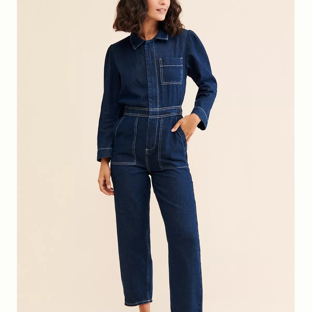 Seventy Mochi Lorna Denim Jumpsuit - Anthroplogie - Picture 1 of 6